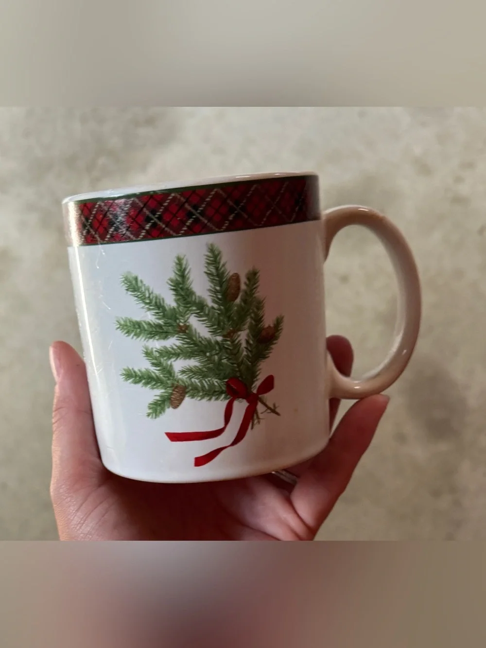 Sakura Holiday Mistletoe Ceramic Bowl and Mug Set in Red and Green